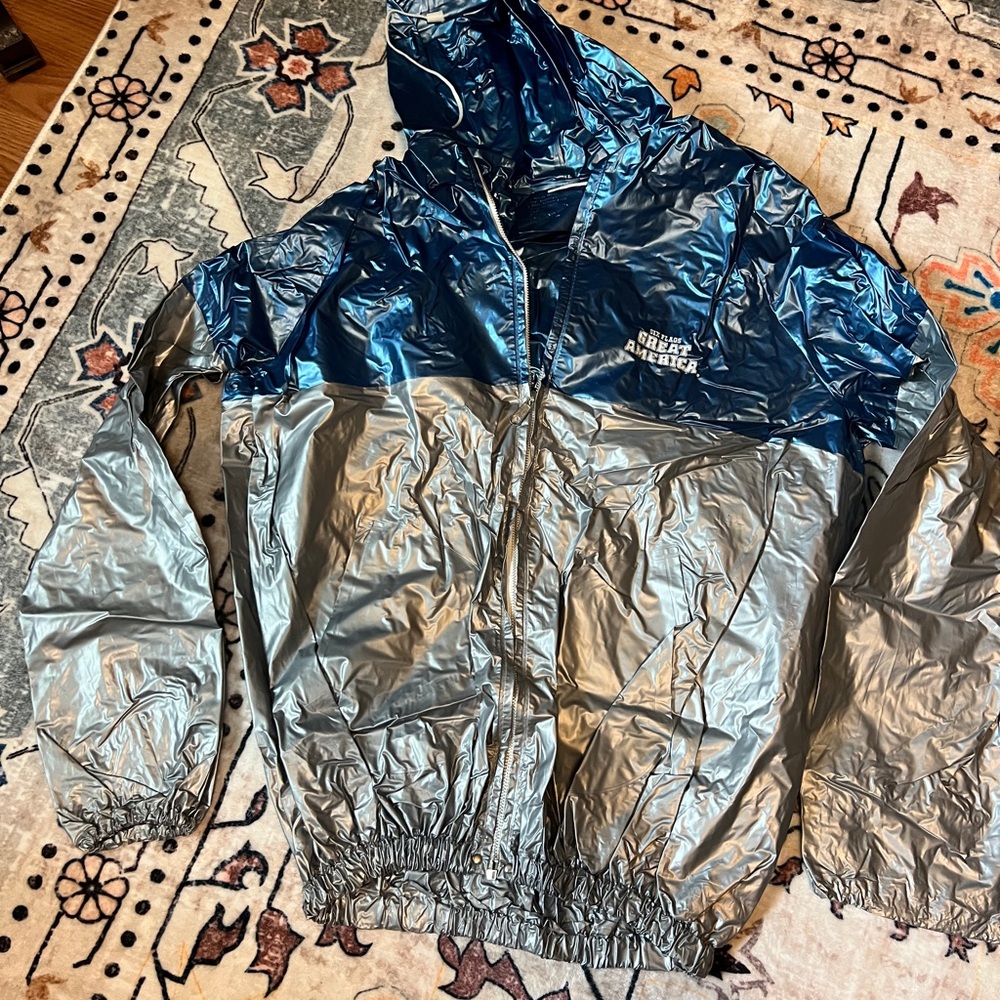 Vintage Six Flags rain jacket